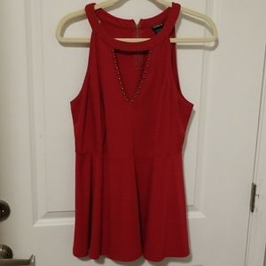 Snazzy Red Peplum Shirt From Torrid In A 1x